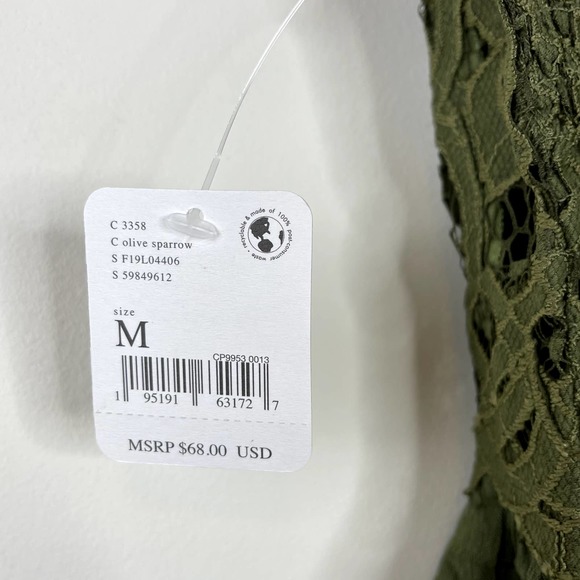 Free People Green Olive Sparrow Adella Camisole NWT Size Medium - Picture 7 of 9